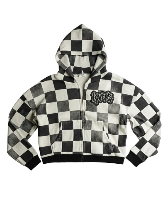 LOVERS “Grandmaster” Checkered Zip hoodie